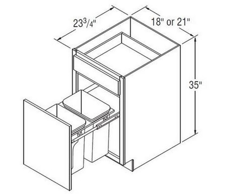 Aristokraft Cabinetry All Plywood Series Benton Birch Paint Waste Basket Base BWB21