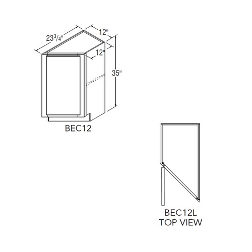 Aristokraft Cabinetry All Plywood Series Benton Birch Paint Base End Cabinet BEC12L Hinged Left