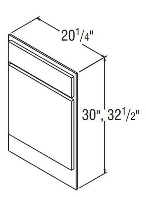 Aristokraft Cabinetry All Plywood Series Benton Birch Paint Decorative Vanity End Panel DVEP32.5L Left Side