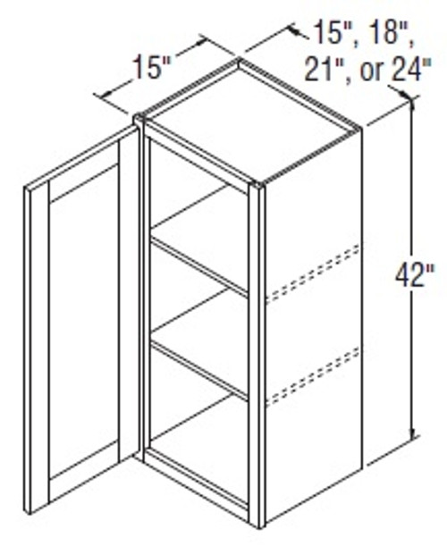 Aristokraft Cabinetry All Plywood Series Benton Birch Paint Wall Cabinet with Glass WWG214215