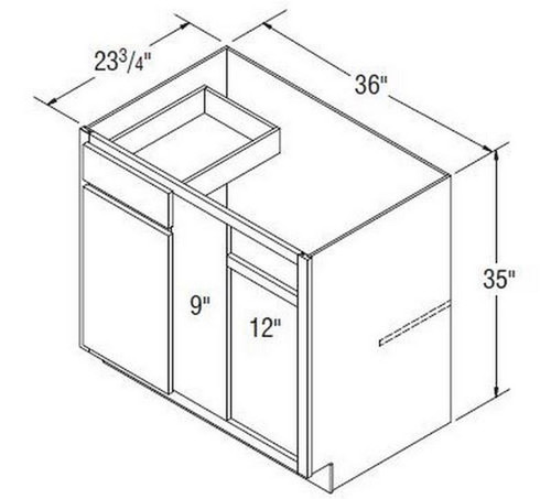 Aristokraft Cabinetry All Plywood Series Benton Birch Blind Corner Base BC42