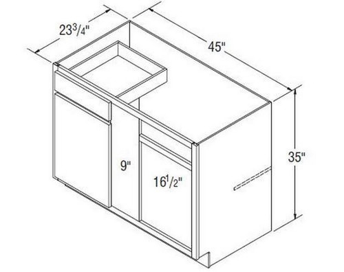 Aristokraft Cabinetry All Plywood Series Benton Birch Blind Corner Base BC48