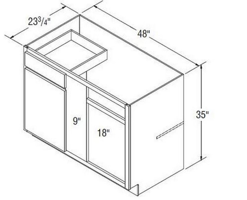 Aristokraft Cabinetry All Plywood Series Benton Birch Blind Corner Base BC51