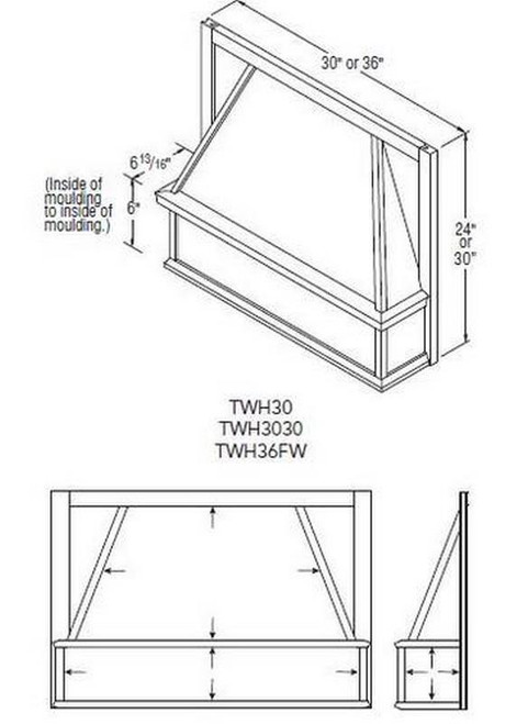 Aristokraft Cabinetry All Plywood Series Benton Birch Tapered Wood Hood TWH30