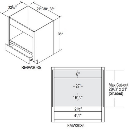 Aristokraft Cabinetry All Plywood Series Benton Birch Microwave Base Cabinet BMW3035