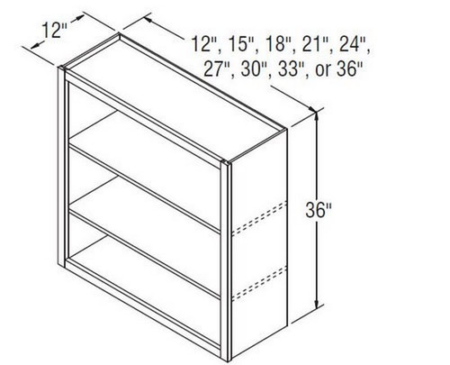 Aristokraft Cabinetry All Plywood Series Brellin PureStyle 5 Piece Wall Open Cabinet WOL3036