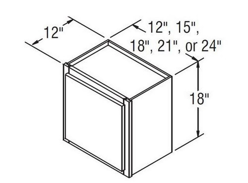 Aristokraft Cabinetry All Plywood Series Brellin PureStyle 5 Piece Wall Cabinet W2418R Hinged Right