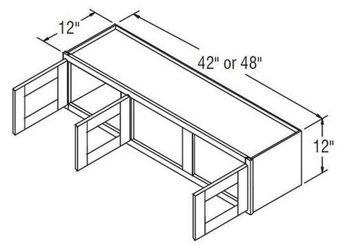 Aristokraft Cabinetry All Plywood Series Brellin PureStyle 5 Piece Wall Cabinet With Doors Prepped for Glass WPG4212