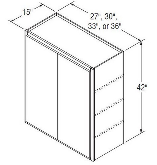 Aristokraft Cabinetry All Plywood Series Brellin PureStyle 5 Piece Wall Cabinet W364215B