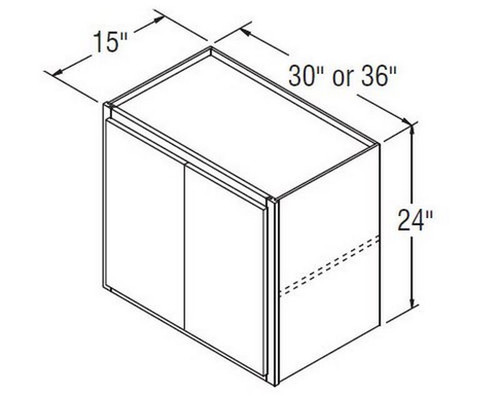 Aristokraft Cabinetry All Plywood Series Brellin PureStyle 5 Piece Wall Open Cabinet WOL362415