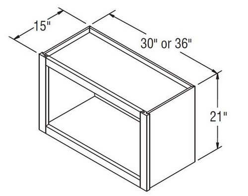 Aristokraft Cabinetry All Plywood Series Brellin PureStyle 5 Piece Wall Open Cabinet WOL302115