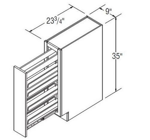 Aristokraft Cabinetry All Plywood Series Brellin PureStyle 5 Piece Base Pantry Pullout BPP09