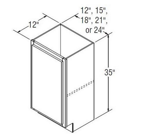 Aristokraft Cabinetry All Plywood Series Brellin PureStyle 5 Piece Base Cabinet With Full Height Door B18FH-12