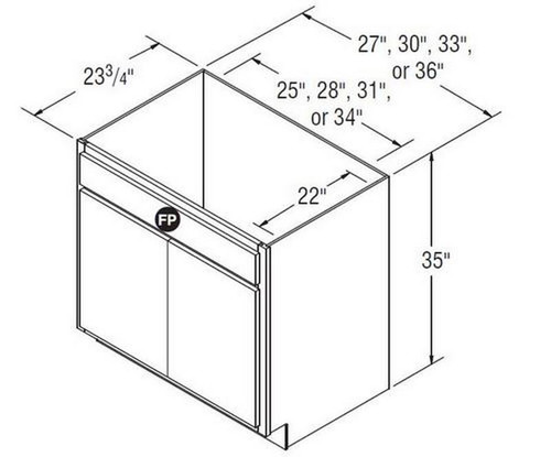 Aristokraft Cabinetry All Plywood Series Brellin PureStyle 5 Piece Sink Base SB27B
