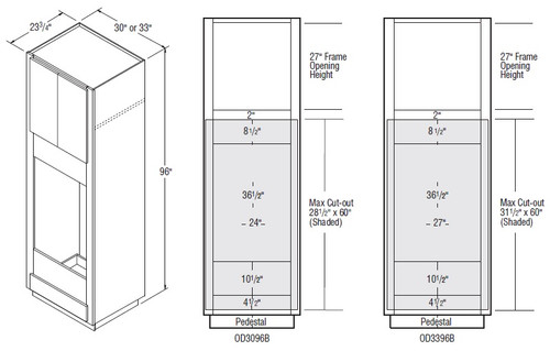 Aristokraft Cabinetry All Plywood Series Brellin PureStyle 5 Piece Double Oven Cabinet OD3396B