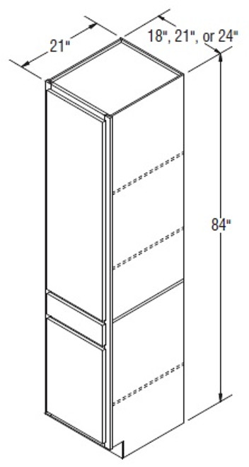 Aristokraft Cabinetry All Plywood Series Brellin PureStyle 5 Piece Linen Closet with Drawer LCD24R Hinged Right