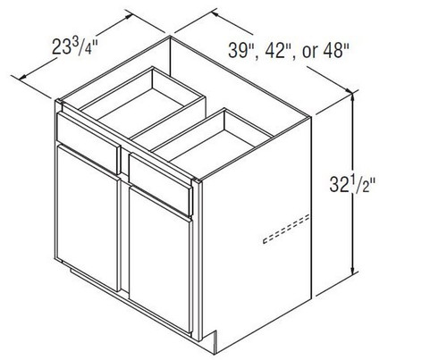 Aristokraft Cabinetry All Plywood Series Brellin PureStyle 5 Piece Universal Base Cabinet B4232.5