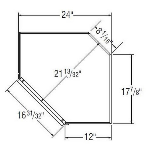 Aristokraft Cabinetry All Plywood Series Brellin PureStyle 5 Piece Diagonal Corner Cabinet DC2418