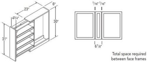 Aristokraft Cabinetry All Plywood Series Brellin PureStyle 5 Piece Base Box Column Pullout BBCPO6