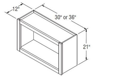 Aristokraft Cabinetry All Plywood Series Brellin PureStyle Wall Open Cabinet WOL3621