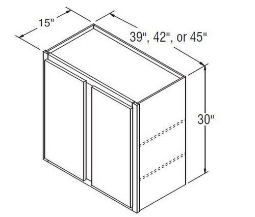 Aristokraft Cabinetry All Plywood Series Brellin PureStyle Wall Cabinet With Doors Prepped For Glass W393015