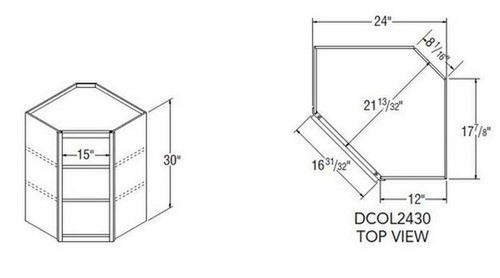 Aristokraft Cabinetry All Plywood Series Brellin PureStyle Diagonal Corner Open Cabinet DCOL2430