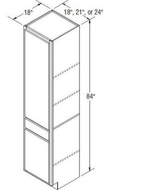 Aristokraft Cabinetry All Plywood Series Brellin PureStyle Linen Closet With Drawer LCD2418R Hinged Right