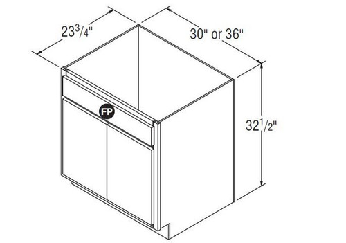 Aristokraft Cabinetry All Plywood Series Brellin Purestyle Universal Sink Base Cabinet SB3032.5B