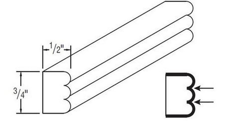 Aristokraft Cabinetry All Plywood Series Brellin PureStyle Purestyle Triple Bead Moulding PSMTBEAD8