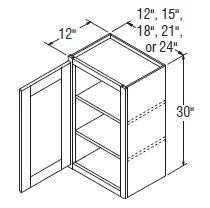 Aristokraft Cabinetry Select Series Brellin PureStyle Wall Cabinet with Doors Prepped For Glass WPG2430L Hinged Left