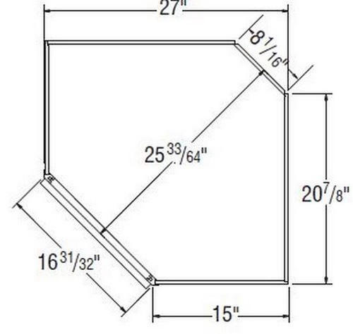 Aristokraft Cabinetry Select Series Brellin PureStyle Diagonal Corner Cabinet DC2730R Hinged Right