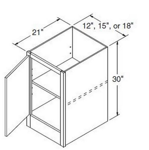 Aristokraft Cabinetry Select Series Brellin PureStyle Bookcase Base BKB1830