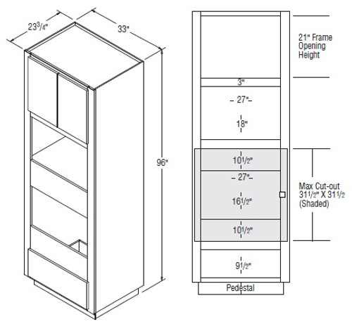 Aristokraft Cabinetry Select Series Brellin PureStyle Oven with Microwave Cabinet OMS3396DDB