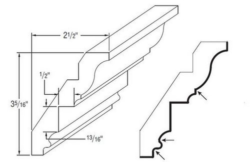 Aristokraft Cabinetry Select Series Brellin PureStyle Purestyle Insert Crown Moulding PSMICROWN8