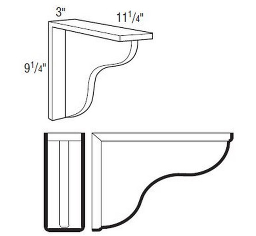 Aristokraft Cabinetry Select Series Brellin PureStyle Corbel VCORBEL11