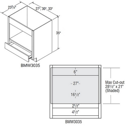 Aristokraft Cabinetry Select Series Brellin PureStyle Microwave Base Cabinet BMW3035