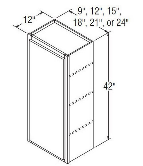 Aristokraft Cabinetry All Plywood Series Brellin Sarsaparilla PureStyle 5 Piece Wall Cabinet W1842R Hinged Right