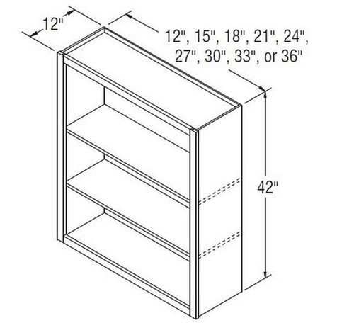 Aristokraft Cabinetry All Plywood Series Brellin Sarsaparilla PureStyle 5 Piece Wall Open Cabinet WOL1242