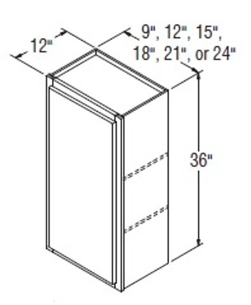 Aristokraft Cabinetry All Plywood Series Brellin Sarsaparilla PureStyle 5 Piece Wall Cabinet W2136R Hinged Right
