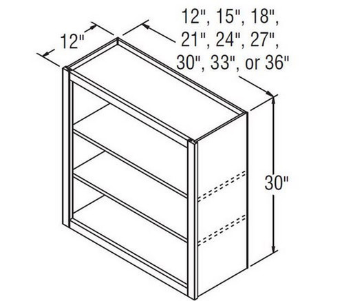 Aristokraft Cabinetry All Plywood Series Brellin Sarsaparilla PureStyle 5 Piece Wall Open Cabinet WOL1530