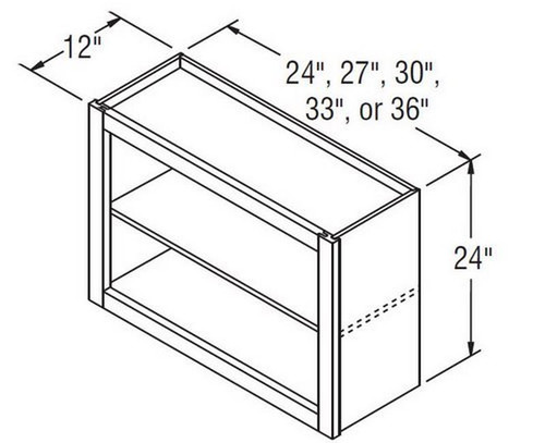 Aristokraft Cabinetry All Plywood Series Brellin Sarsaparilla PureStyle 5 Piece Wall Open Cabinet WOL2424