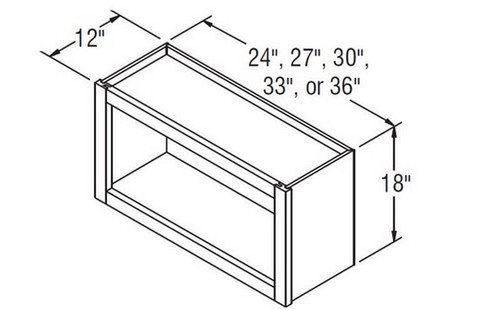 Aristokraft Cabinetry All Plywood Series Brellin Sarsaparilla PureStyle 5 Piece Wall Open Cabinet WOL2718