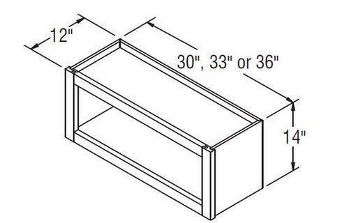 Aristokraft Cabinetry All Plywood Series Brellin Sarsaparilla PureStyle 5 Piece Wall Open Cabinet WOL3614