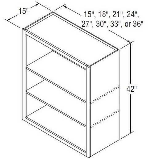 Aristokraft Cabinetry All Plywood Series Brellin Sarsaparilla PureStyle 5 Piece Wall Open Cabinet WOL304215