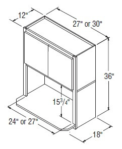 Aristokraft Cabinetry All Plywood Series Brellin Sarsaparilla PureStyle 5 Piece Microwave Wall Cabinet MWC3036B