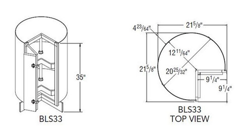 Aristokraft Cabinetry All Plywood Series Brellin Sarsaparilla PureStyle 5 Piece Lazy Susan BLS33L Hinged Left