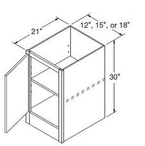 Aristokraft Cabinetry All Plywood Series Brellin Sarsaparilla PureStyle 5 Piece Bookcase Base BKB1530