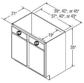 Aristokraft Cabinetry All Plywood Series Brellin Sarsaparilla PureStyle 5 Piece Vanity Console Base VCB4235