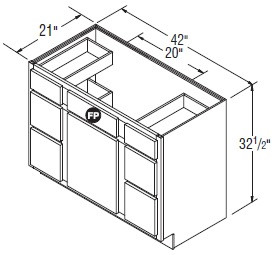 Aristokraft Cabinetry All Plywood Series Brellin Sarsaparilla PureStyle 5 Piece Vanity Double Drawer Base VDDB4232.5