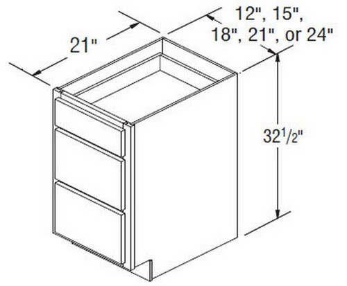 Aristokraft Cabinetry All Plywood Series Brellin Sarsaparilla PureStyle 5 Piece Vanity Three Drawer Base VDB2432.5